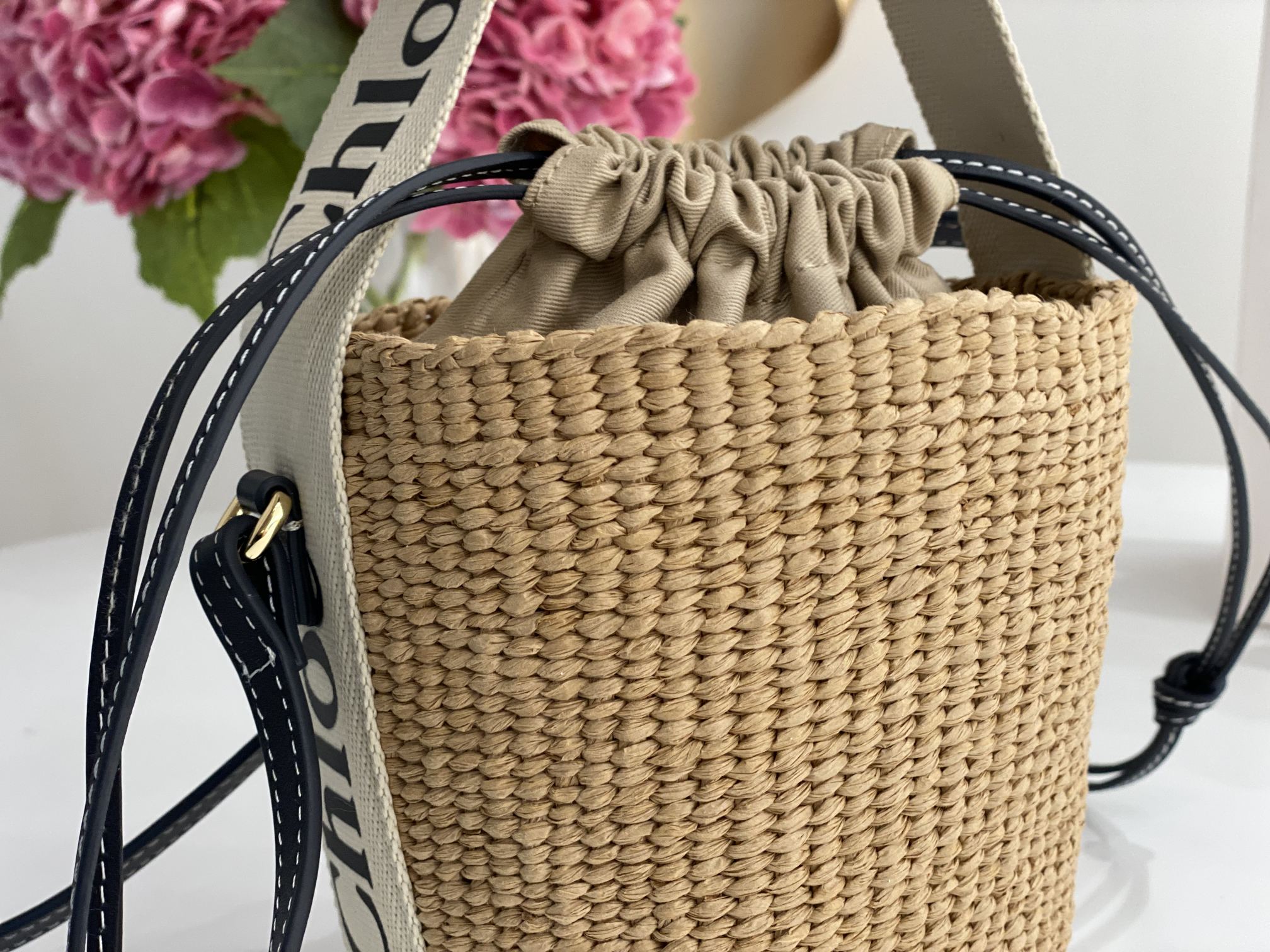 Chloe Small Woody Basket In Natural Fibers 